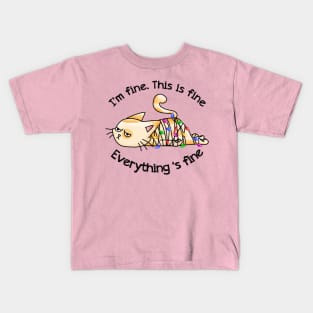 Naughty Cat Christmas Kids T-Shirt